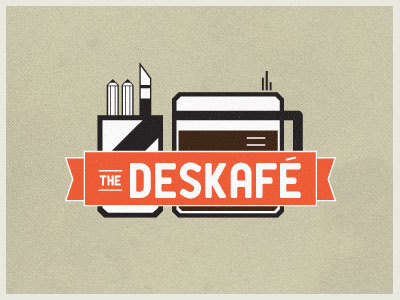 The Deskafé coffee logo office