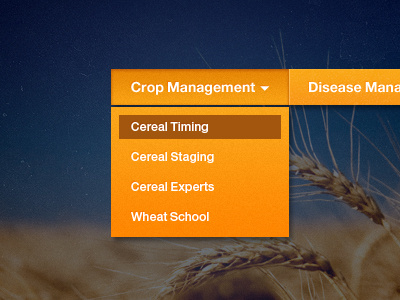 Simple Drop-Down Menu Design agriculture menu orange web design