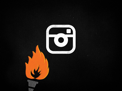 Burn Instagram, Burn. blog camera flame illustration