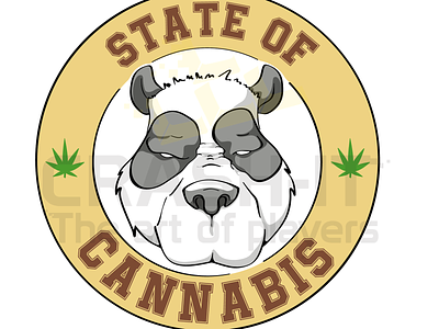logo State of cannabis art branding cannabis design illustration logo panda panda logo shop typography vector