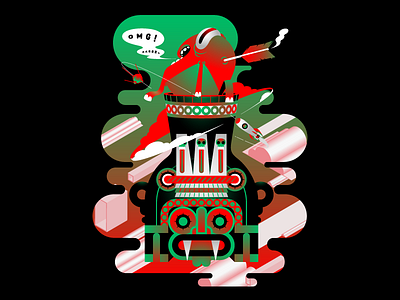 Tlaloc character design graphic illustration