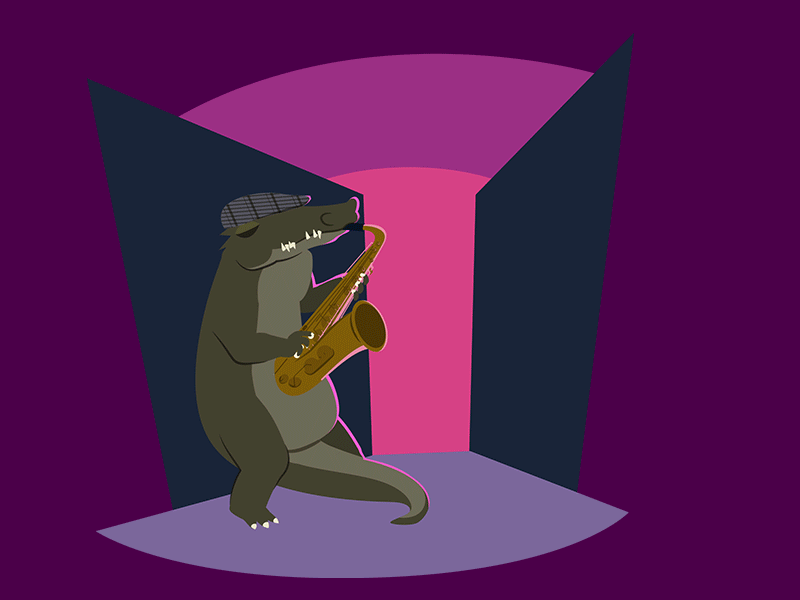 Tenogator, Sax Legend after alligator alto animal animation baritone blues crocodile design effects illustration illustrator jazz motion november saxophone soprano sunset tenor vector