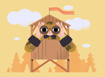 Outpost 2d adobe illustrator army challenge character characterdesign design illustration outpost soldier vectober vectober2020 vector vector art vector drawing vector illustration vectorart