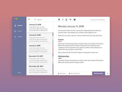 Retrospect - Journaling App app desktop journal text