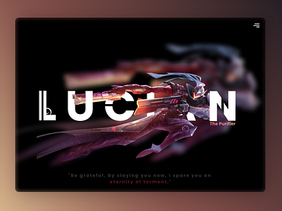 Lucian, The Purifier abstract aesthetic aesthetics anime art branding color design gaming icon illustration leagueoflegends lettering lucian minimal typography ui ux vector wordart