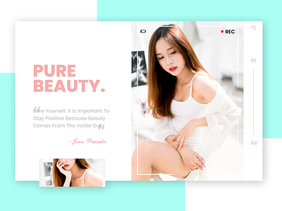 Pure Beauty aesthetic art asian color design fashion girl hot icon lettering minimal sexy girl typography ui vector