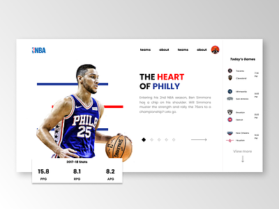 NBA Homepage Concept abstract aesthetic aesthetics anime app athletic basketball branding color design icon illustration landing page lettering minimal nba typography ux vector web