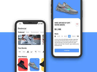 Mobile app - ecommerce brands cards color concept design ecommerce logo mobile real shoes