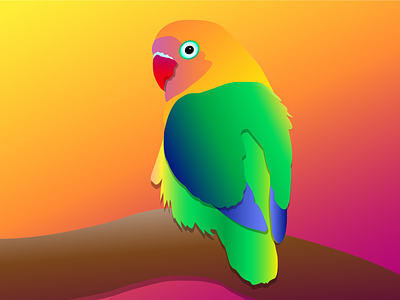 Tropical Bird Illustration gradients graphic art illustration illustrator