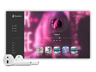 UI music player @daily ui app ui webdesign website website design websites www