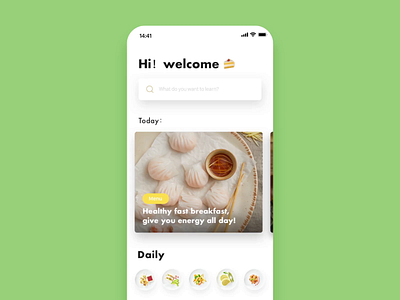 Cook App - Homepage animation cook app design sketch ui ux