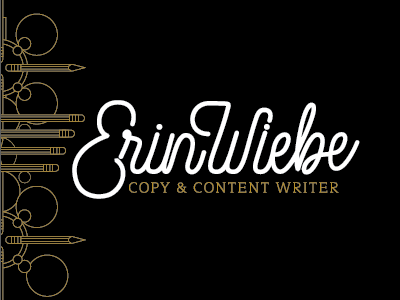 Writer Logo businesscard copywriter custom gold handlettering illustration lettering logo logotype