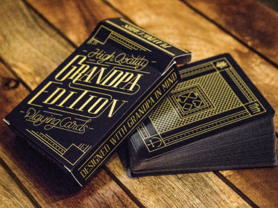 Grandpa Edition Playing Cards cards custom hand lettered hand lettering lettering playing cards type typography