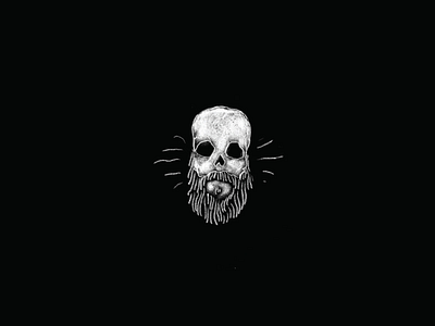 Skull Illustration beard black illustration logo skull texture white worn