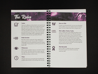 Bachelorette Party Book bachelorette book booklet flowers icons layout purple rules wedding