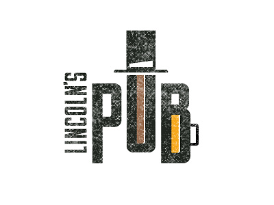 Lincoln's Pub Logo Concept copper fun gold hat illustration lincoln logo pub texture type