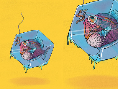 Frozen Fish digital art digital illustration fish illustration