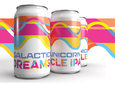 Galactic Unicorn Dreamsicle IPA beer label branding design unicorn