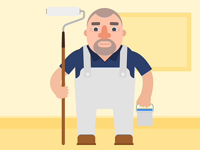 Derek the painter design illustration mybuilder tradeperson