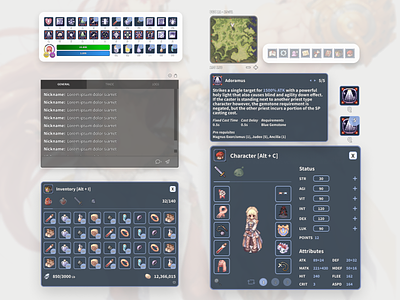 Ragnarok Online UI Elements game design mmo ragnarok ragnarok online ui ui design user experience user interface ux ux design