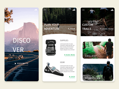 Discover Adventure adventure app mobile mountain ui user experience user interface ux