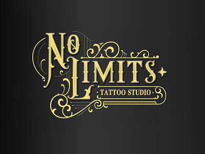 "No Limits - Tattoo Studio" adobeillustrator calligraphy handlettering illustrator lettering logo logodesign typography