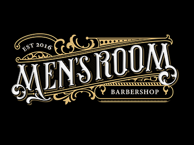 "Men's Room - Barbershop" Logotype calligraphy handlettering illustrator lettering logo logodesign logotype type typography