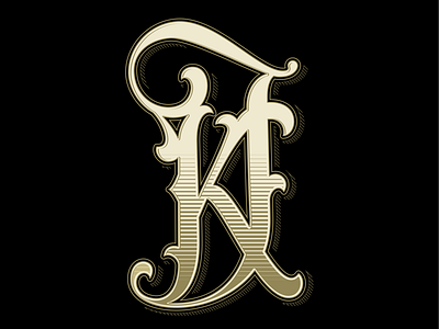 "JK" Monogram adobeillustrator calligraphy lettering logo logodesign monogram typography vector vintage