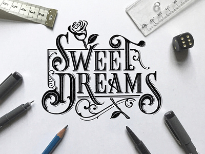 Sweet Dreams Sketch for T-Shirt Design branding calligraphy handlettering lettering logo logodesign typography