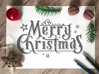 Merry Christmas Lettering calligraphy handlettering lettering logodesign logotype typography vintage