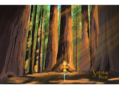 Sequoia National Forest drawing illustration