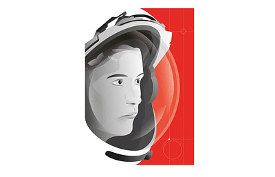Astronautin Lowrewide astronaut design graphic illustration kosmonaut mood space space exploration vector