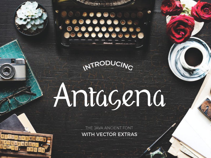 Antasena Font adobe ilustrator ancient font calligraphi font font vector java font vector vintage font