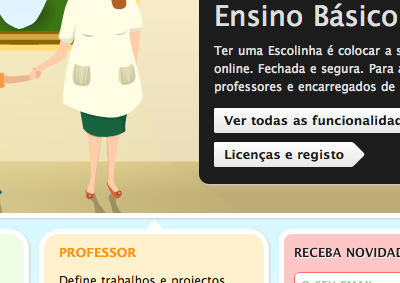 Ensino Básico colors css3 escolinhas homepage illustration portuguese product promo