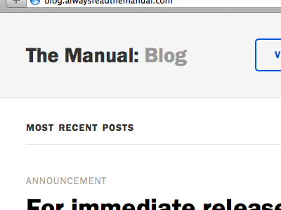 The Manual: Blog