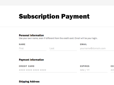 Subscription Payment subscriptions web