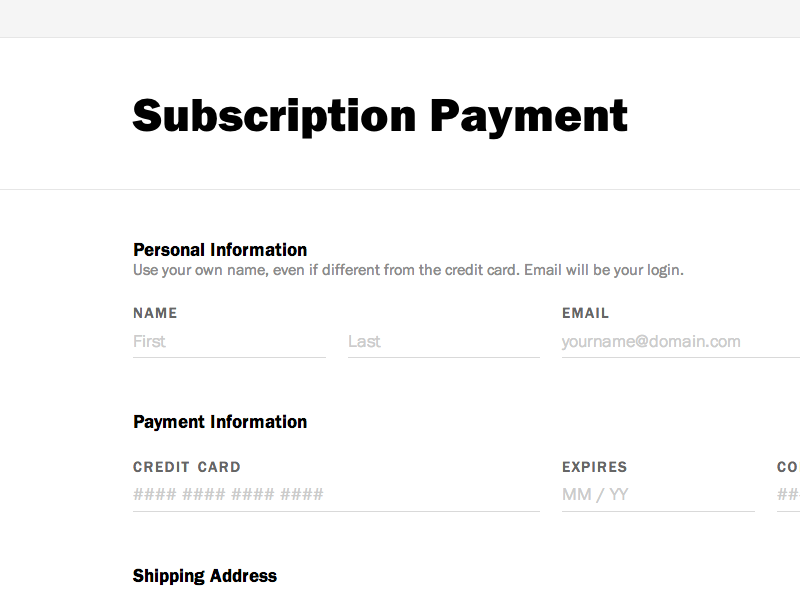 Subscription Payment by Paulo for The Manual on Dribbble