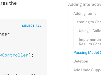 Text, Code, and Table of Contents