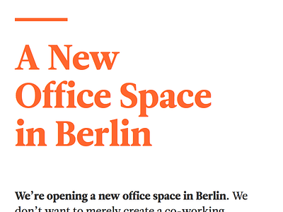 A New Office Space In Berlin leitura orange serif typography