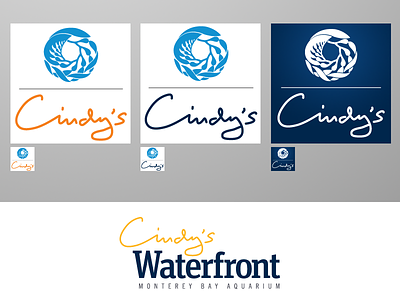 Cindy's Waterfront Social Media Icons blue orange social icons yellow