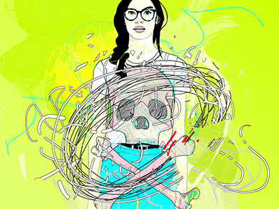 Girl V1 adobe ideas adobe illustrator adobe photoshop collage girl illustration skull