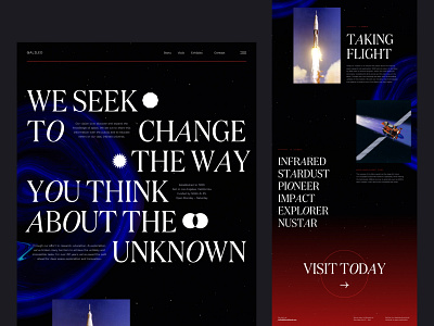 Galileo Space Institute Landing Page - Concept abstract concept digitalart editorial exhibit experimental experimental typography gradient homepage landingpage minimal nasa nature space texture ui webdesign