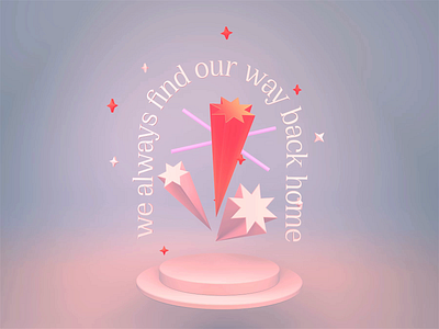 Find our Way 3d 3d art abstract c4d cinema4d concept gradient illustration pastel stars typography