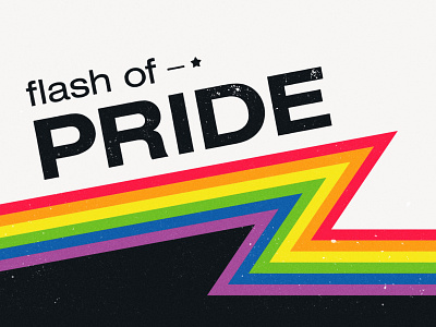 Flash of Pride branding colorful illustration lgbtq lgbtqia lightning lockup logotype polaroid pride pride2020 rainbow retro star texture typography zigzag