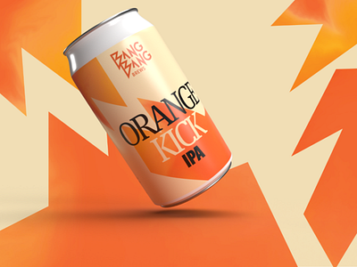 Bang Bang Brews Orange Kick IPA branding design illustration logo typography