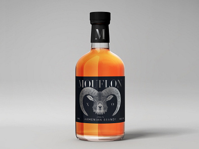 Mouflon Brandy XO branding design illustration typography