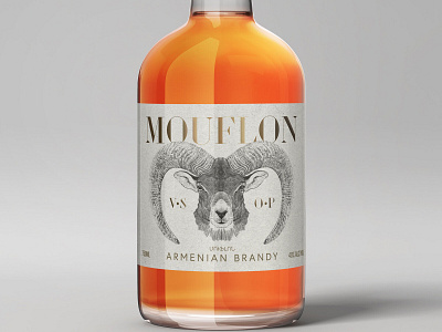 Mouflon Brandy VSOP branding design illustration typography