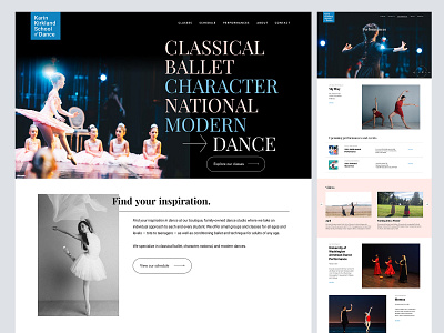 Karin Kirkland School of Dance website ballet branding dance design marketing performing arts typography ui ux web