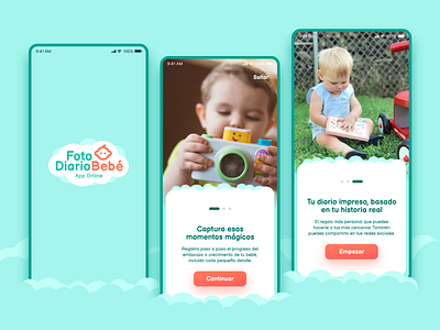 FotoDiarioBebé - Creative app album aplication app baby branding cloudy company corporative creative cute design editor illustration inspiration mobile pregnant prototype ui ux xd