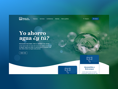 Aguas de la Habana - Website design branding company corporative creative envairoment graphic design green header hero image homepage inspiration interface landing trending ui ux water website